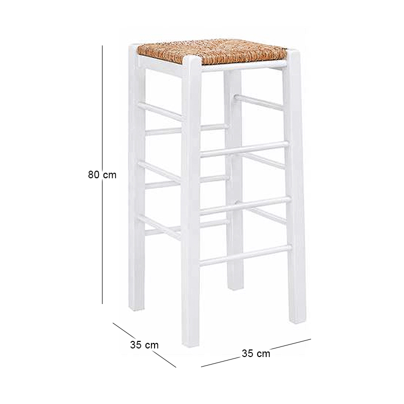 TAVERNA Bar Stool Impregnation Lacquer White