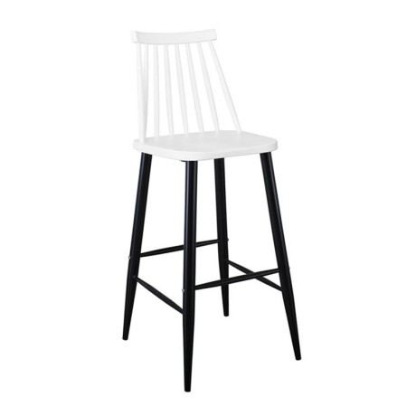 LAVIDA Bar Stool Metal Black, PP White