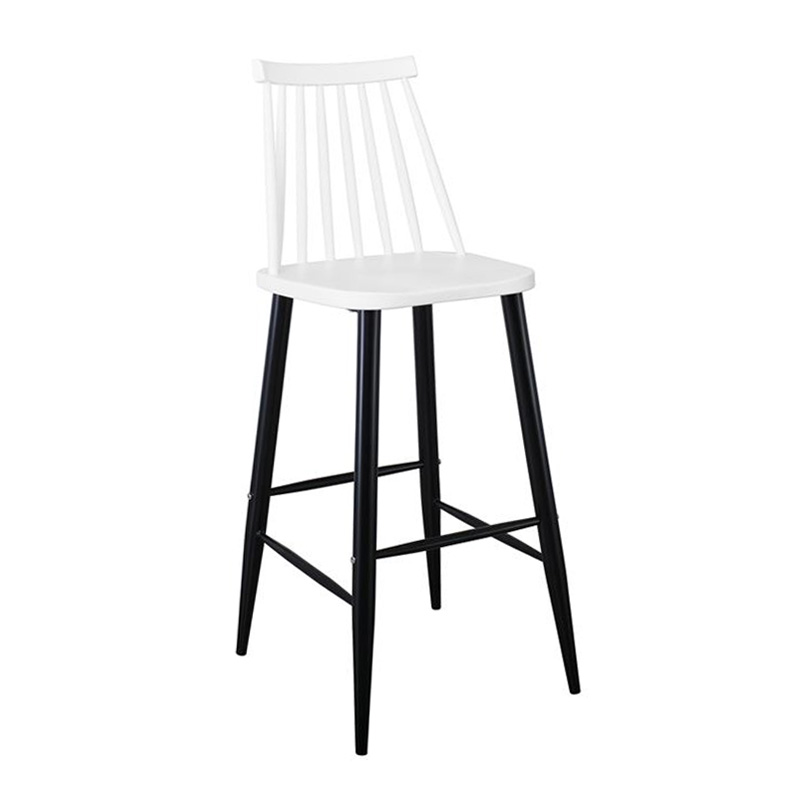 LAVIDA Bar Stool Metal Black, PP White