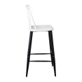 LAVIDA Bar Stool Metal Black, PP White