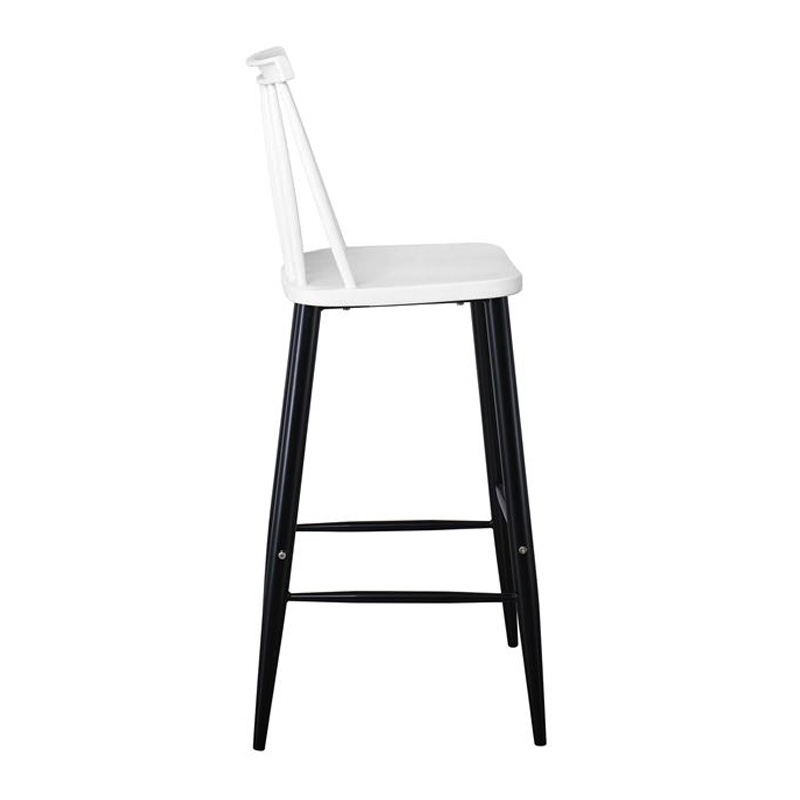 LAVIDA Bar Stool Metal Black, PP White