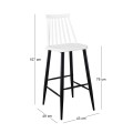 LAVIDA Bar Stool Metal Black, PP White