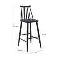 LAVIDA Bar Stool Metal & PP Black Color