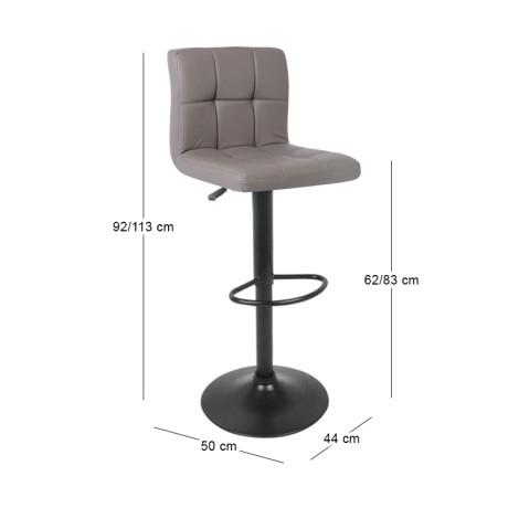 LINO Bar Stool Pu Cappuccino/Paint Black