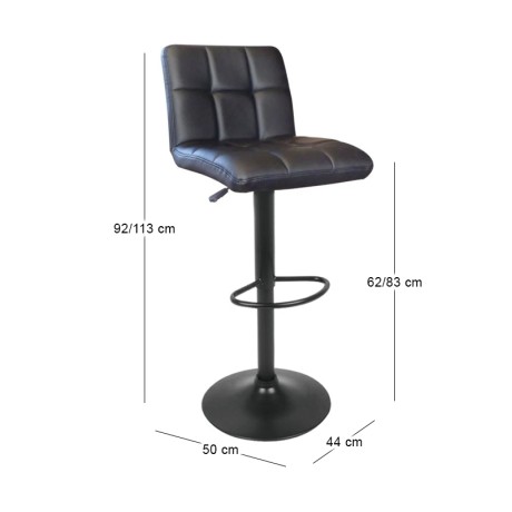 LINO Bar Stool Pu Black/Paint Black