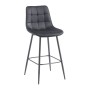 MYRIAM Bar Stool Metal Black/Fabric Velure Black