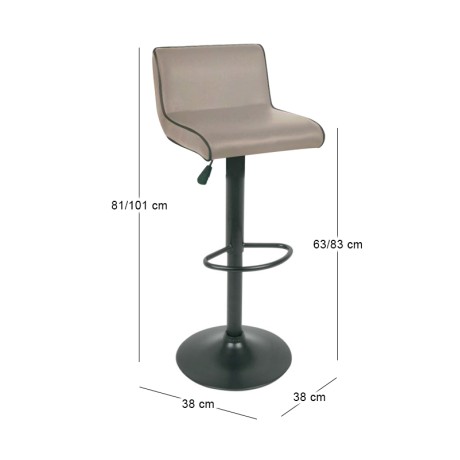 NERO Bar Stool Pu Cappuccino/Paint Black