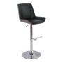 Numan bar stool with chrome base and Pu coating in black color 52x50x62/96cm.
