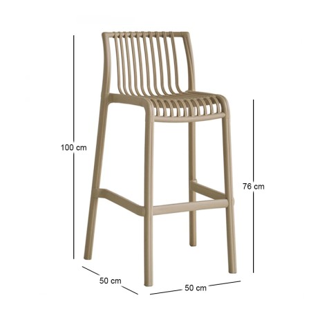 MODENA Stackable Bar Stool PP-UV Tortora