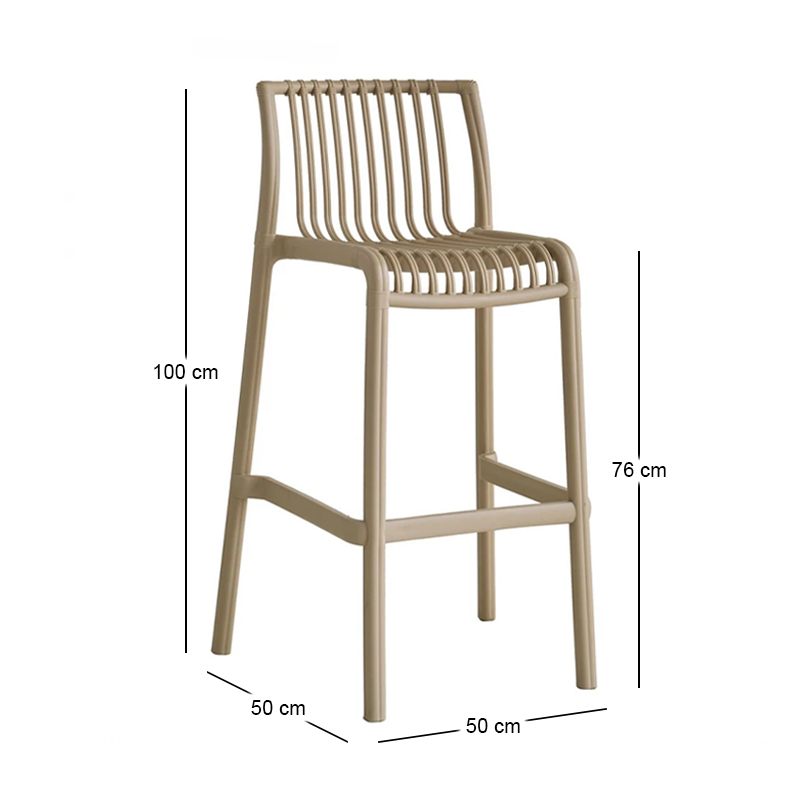 MODENA Stackable Bar Stool PP-UV Tortora