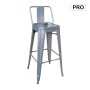 Σκαμπό μπαρ Relix Pro με πλάτη μεταλλικό χρώμα metal rust 43x43x100εκ.