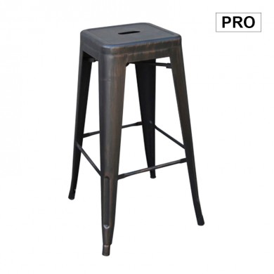 Σκαμπώ μπαρ Relix Pro μεταλλικό χρώμα antique μαύρο 43x43x67εκ.