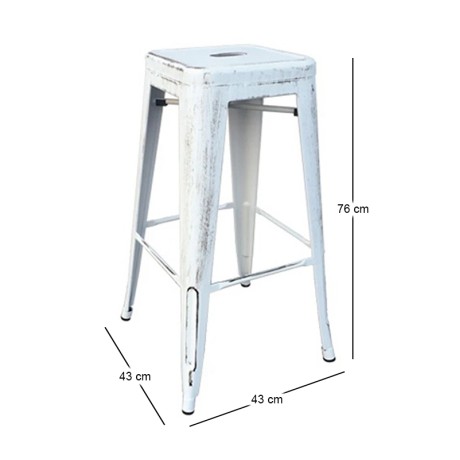 RELIX Bar Stool Steel Antique White