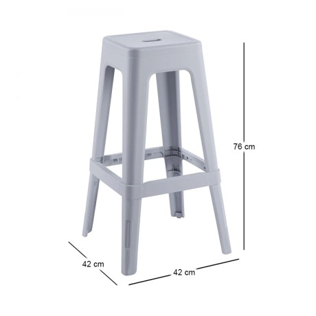 RELIX PP Bar Stool, Grey