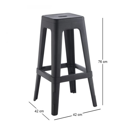 RELIX PP Bar Stool, Black