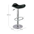 Σκαμπώ bar Saddle με βάση χρωμίου και επένδυση από Pvc σε χρώμα μαύρο 45x43x64/85εκ.