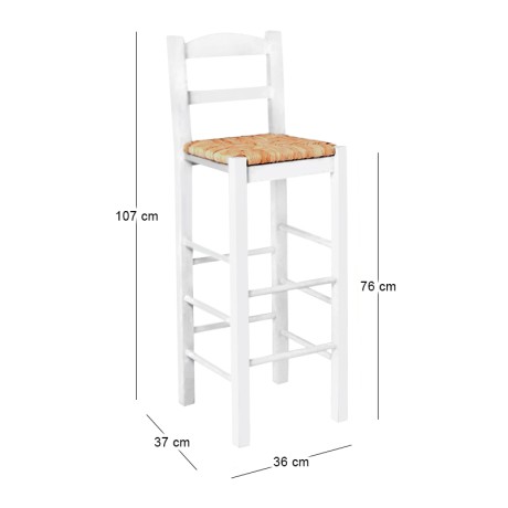 SIFNOS Bar Stool Impregnation Lacquer White