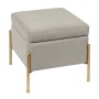 RAY Storage Stool 40x40cm Metal Gold Paint/Fabric Grey Velure