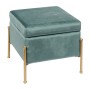 RAY Storage Stool 40x40cm Metal Gold Paint/Fabric Pale Green Velure