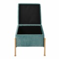 RAY Storage Stool 40x40cm Metal Gold Paint/Fabric Pale Green Velure