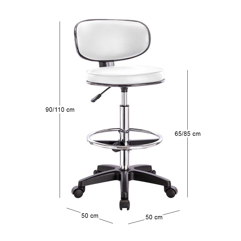BF406 Reception-Cashier Bar Stool, Pu White
