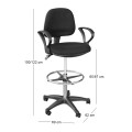 BF501 Reception-Cashier Bar Stool, Black (w/arms)