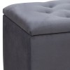 Lotus Megapap velvet fabric stool in anthracite color 90x40x50cm.