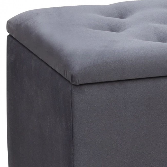 Lotus Megapap velvet fabric stool in anthracite color 90x40x50cm.