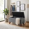 Lotus Megapap velvet fabric stool in grey color 90x40x50cm.