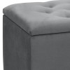 Lotus Megapap velvet fabric stool in grey color 90x40x50cm.