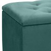 Lotus Megapap velvet fabric stool in dark green color 90x40x50cm.