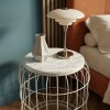 Muller Megapap metallic - Mdf stool - side table in white color 35x35x47cm.