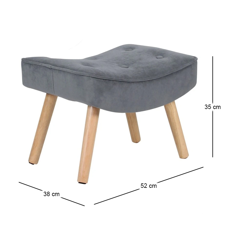 ALMA Stool / Velure Grey (K/D)