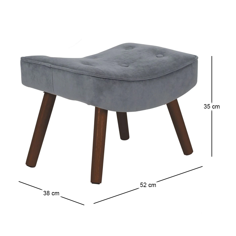 ALMA Stool Walnut/Velure Grey (K/D)