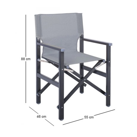 Director Armchair, Aluminium Anthracite, Textilene (one piece) Grey