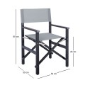 Director Armchair, Aluminium Anthracite 1.2mm, Textilene Grey
