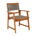 SPRING Dining Armchair, Acacia Natural, Rope Wicker Beige