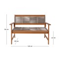 SPRING Living 2-Seat Bench Acacia Natural, Rope Wicker Beige