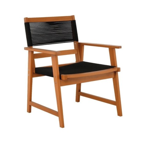 SPRING Living Armchair Acacia Natural, Rope Wicker Black