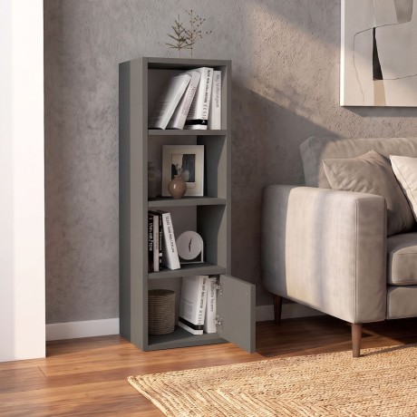 Στήλη - Βιβλιοθήκη Eldorado Megapap χρώμα ανθρακί 33,2x29,6x100εκ.