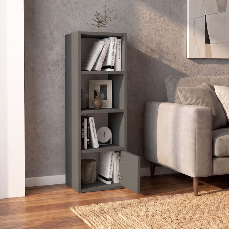 Στήλη - Βιβλιοθήκη Eldorado Megapap χρώμα ανθρακί 33,2x29,6x100εκ.