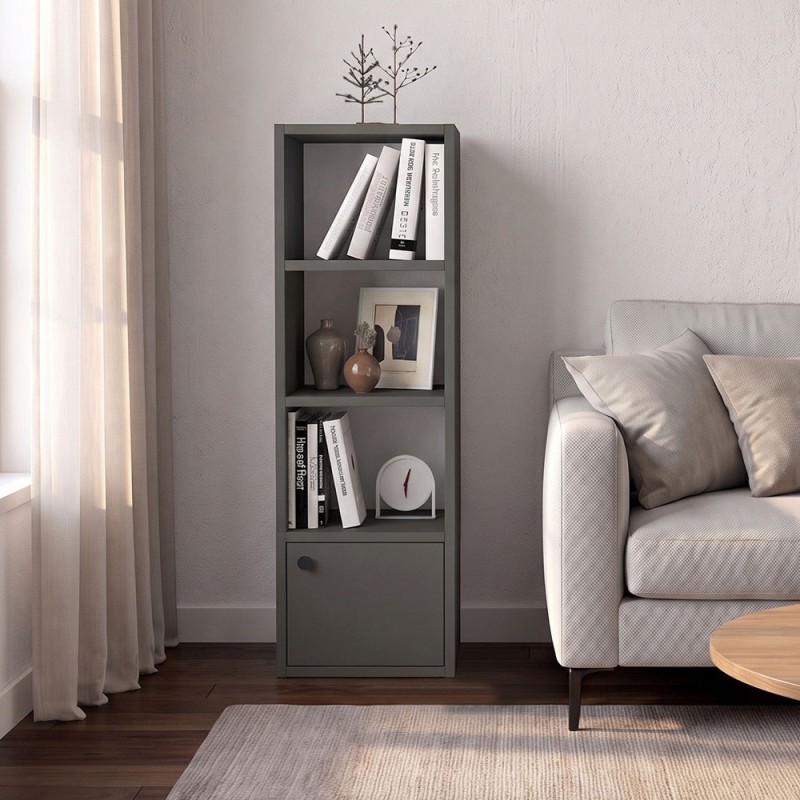 Στήλη - Βιβλιοθήκη Eldorado Megapap χρώμα ανθρακί 33,2x29,6x100εκ.
