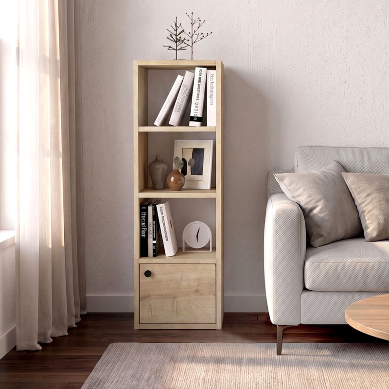 Στήλη - Βιβλιοθήκη Eldorado Megapap χρώμα sapphire oak 33,2x29,6x100εκ.