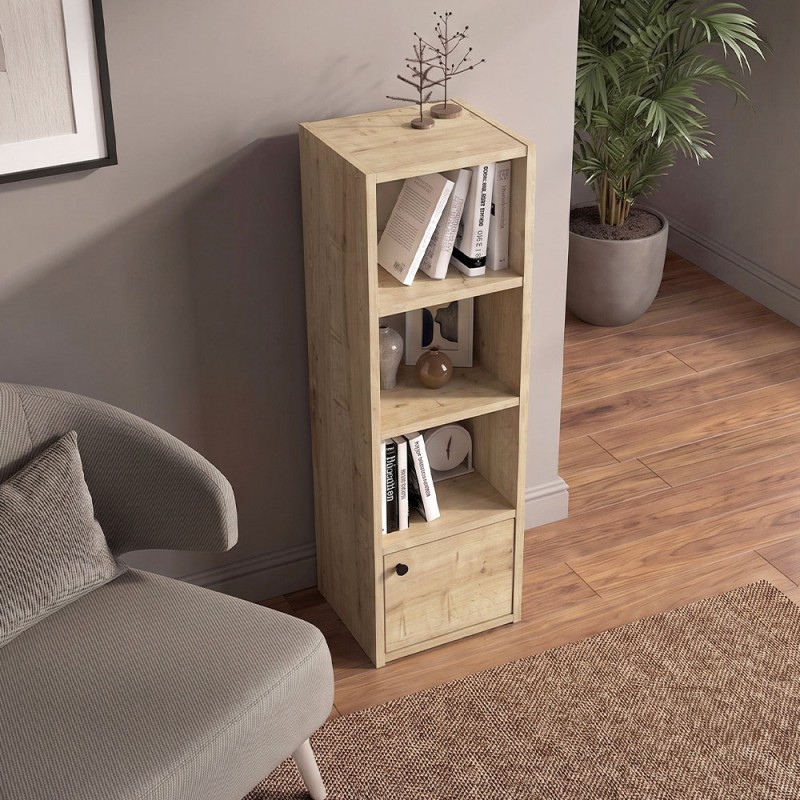 Στήλη - Βιβλιοθήκη Eldorado Megapap χρώμα sapphire oak 33,2x29,6x100εκ.