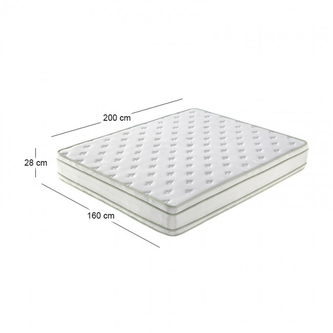 MATTRESS 160x200/28cm Pocket Spring+Memory Foam 2-side