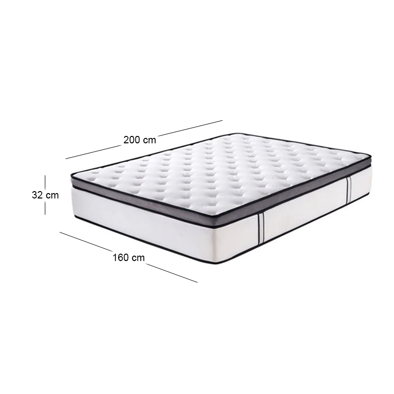 MATTRESS 160x200/32cm Mini Pocket+Memory Foam+Latex Single Sided (Roll Pack)