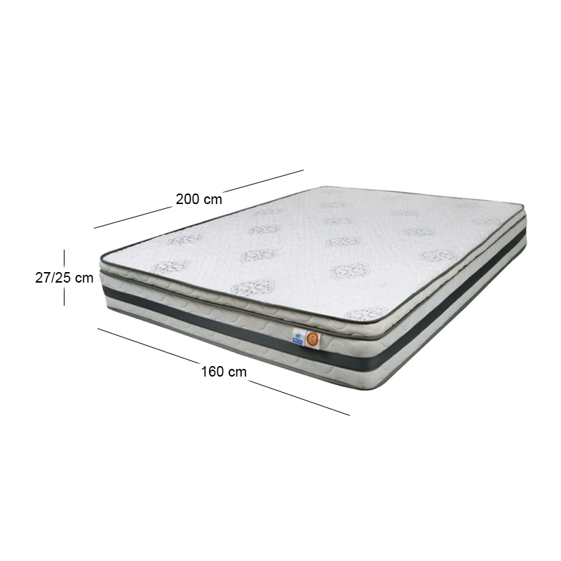 MATTRESS Pocket Spring+Cool Gel Memory Foam 160x200x(27/25)cm Single Sided