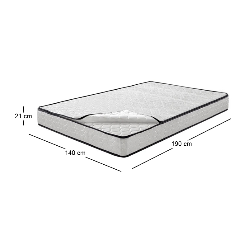 MATTRESS Top Foam Removable/Pocket Spring 140x190/21cm (2-side)