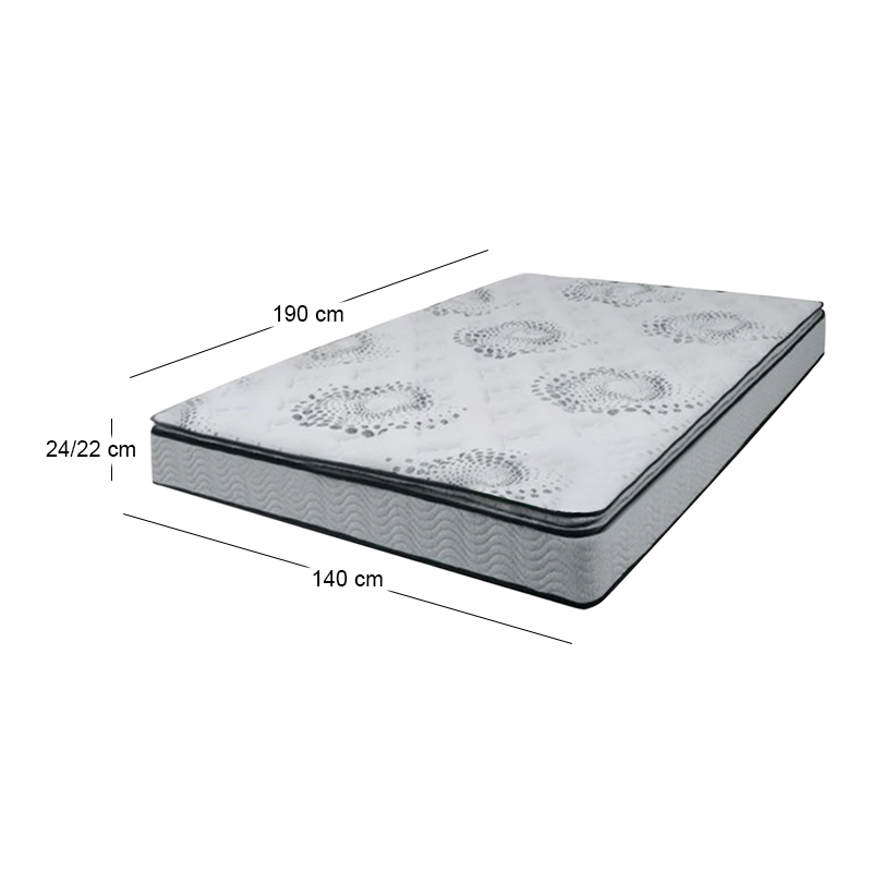 MATTRESS Top Foam/Continuous Spring 140x190x(24/22)cm Single Sided