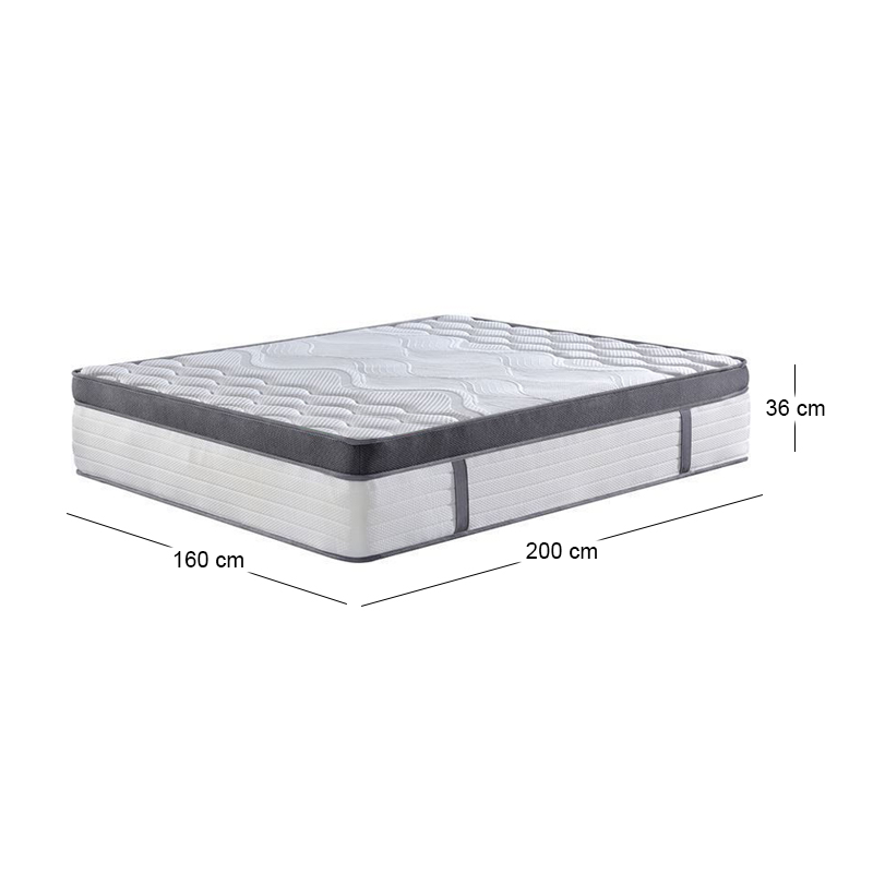 MATTRESS 5-Zone Pocket Spring+Gel MF+Latex 160x200x36cm (Roll Pack)